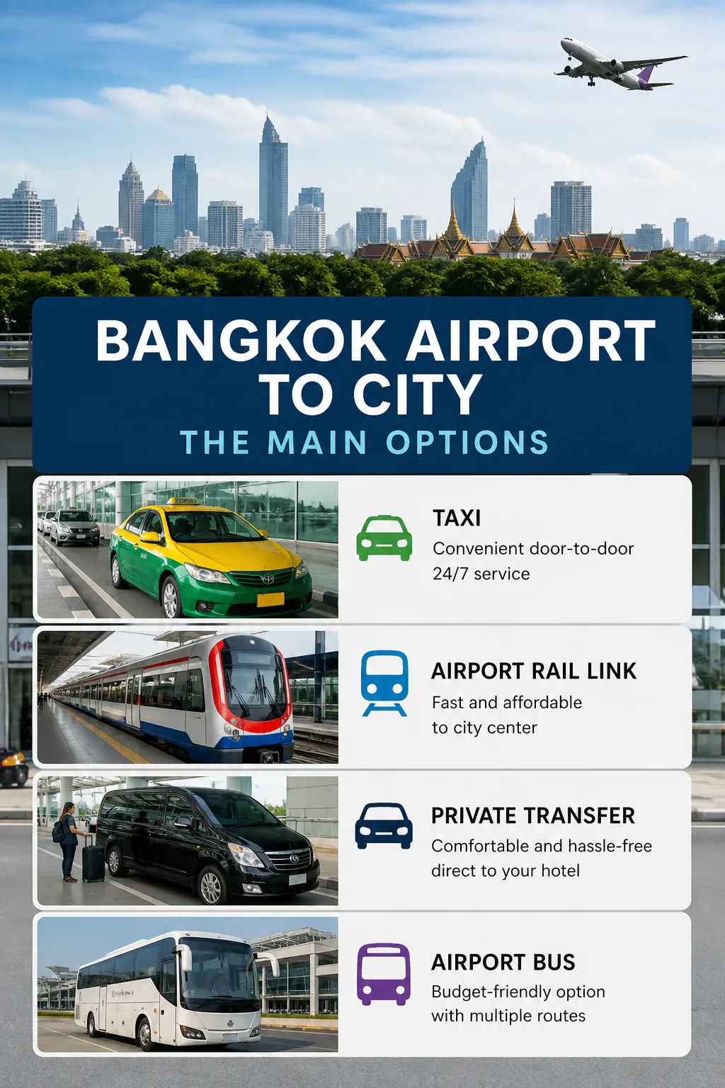 Bangkok Airport to City: The Main Options